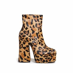 Shelly’s London Leopard Calf Hair Platform Boot
